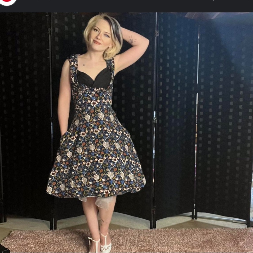 Lindy Bop‎ Rockabilly Full Skirt Dress Ruched Bodice NWT Small